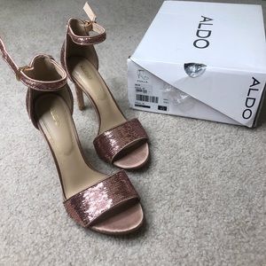 Aldo Fiolla Heels Glitter Rose Gold